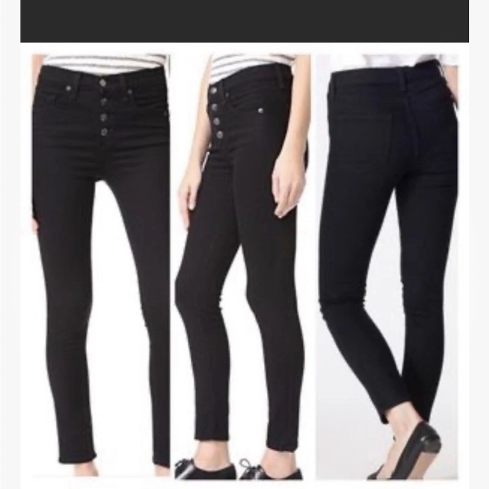 veronica beard debbie skinny 10” black jeans sz 25